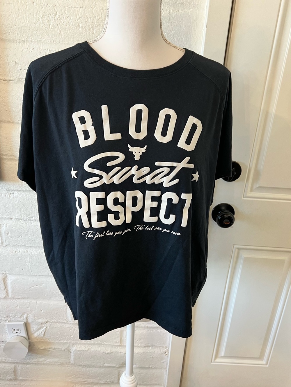 Under Armour Black Graphic "Blood Sweat Respect" Women's Tee-283